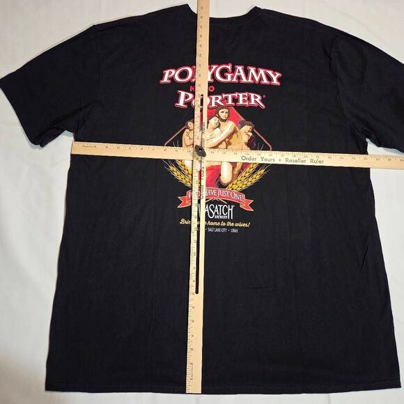 POLYGAMY PORTER SHIRT MENS XXL WASATCH BREWERY UTAH BEER BLACK I TRIED POLYGAMY - Picture 1 of 4